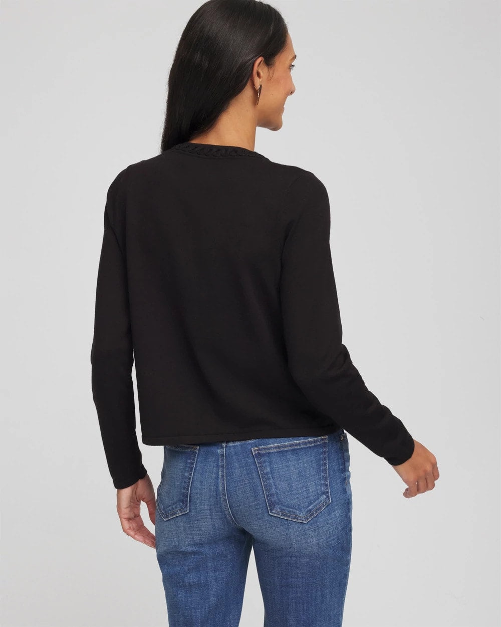 Chico's Premium | V-Day Embroidered Crewneck Cardigan