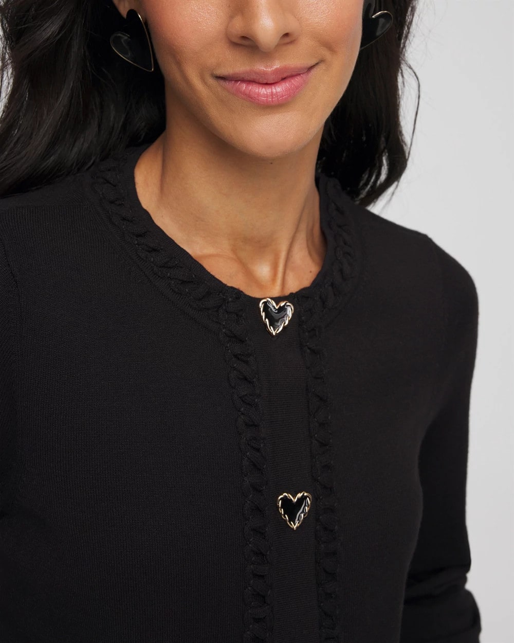 Chico's Premium | V-Day Embroidered Crewneck Cardigan