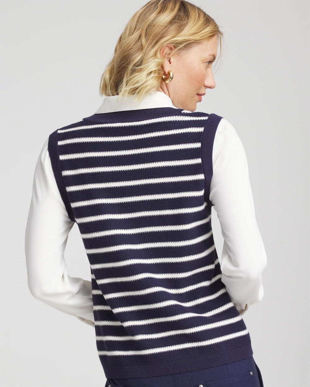 Chico's Trending | Striped V-Neck 2 in 1 Sweater Vest