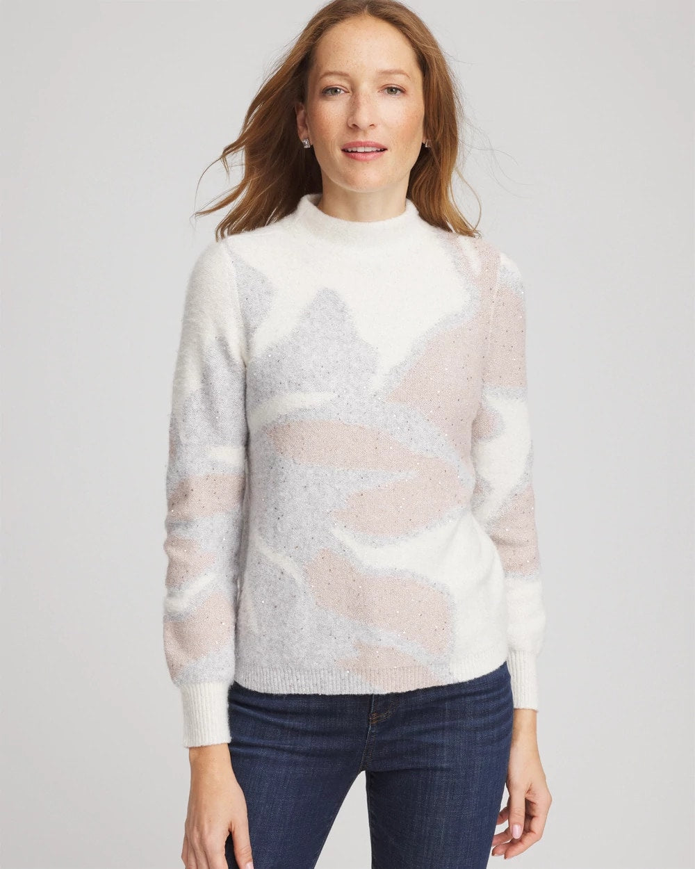 Chico's Top Pick | Bloom Metallic Intarsia Pullover Sweater