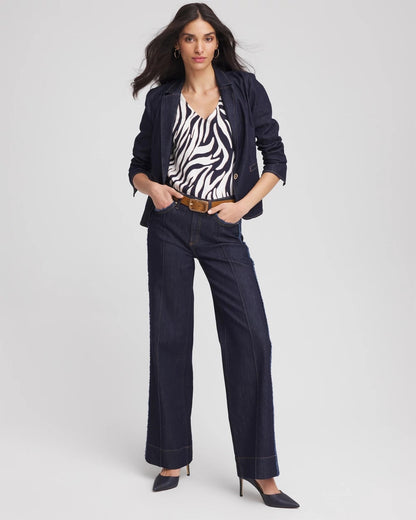 Chico's New | Ella Zebra V-Neck Pullover Sweater