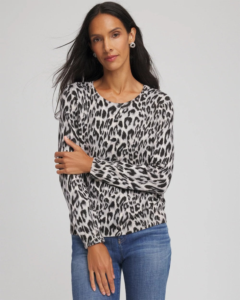 Chico's Popular | Animal Crewneck Cardigan