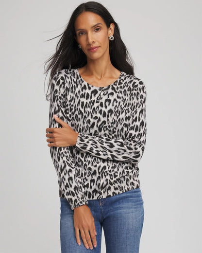 Chico's Popular | Animal Crewneck Cardigan