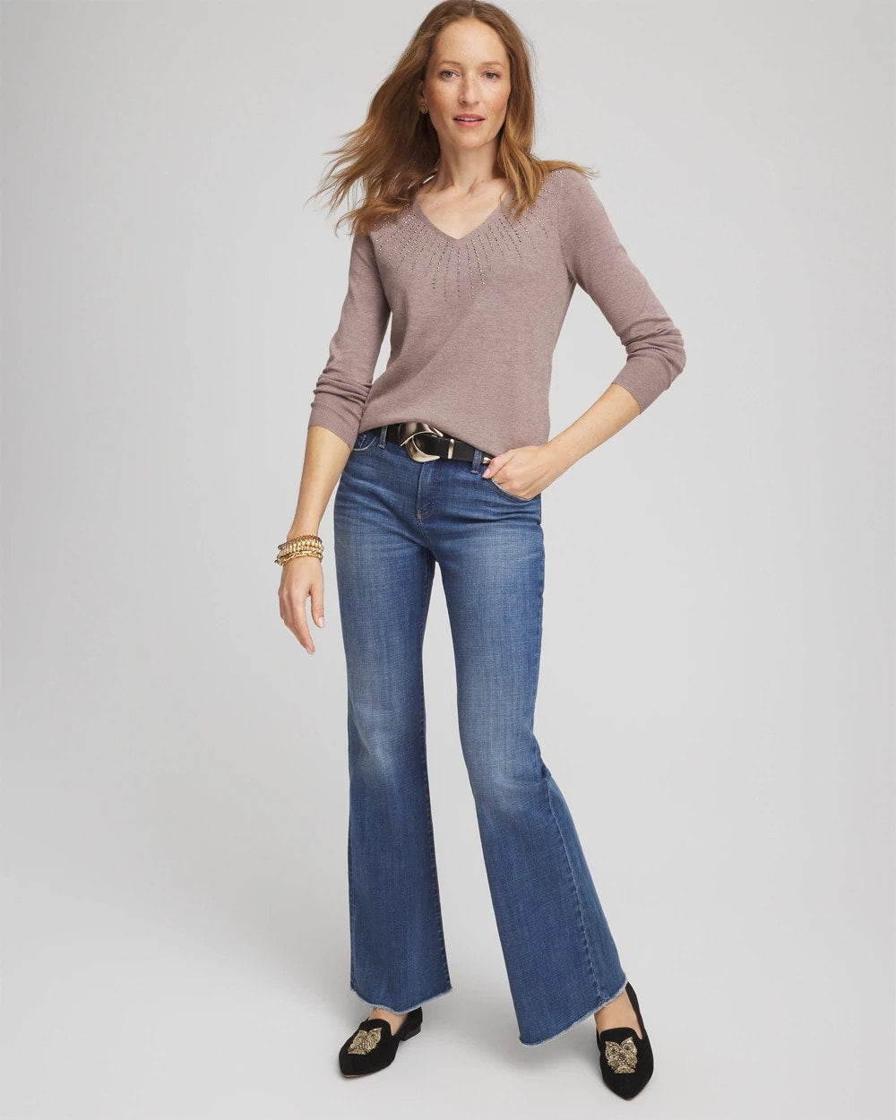 Chico's Customer Favorite | Ella Embellished V-Neck Sweater
