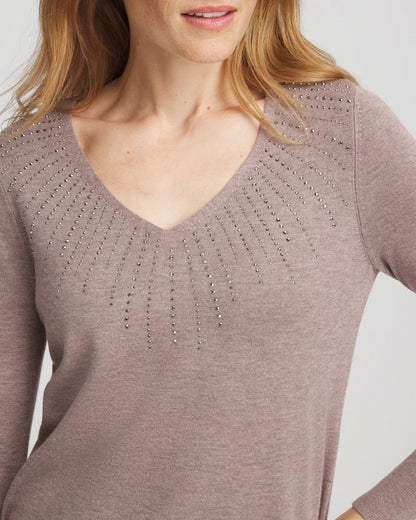 Chico's Customer Favorite | Ella Embellished V-Neck Sweater