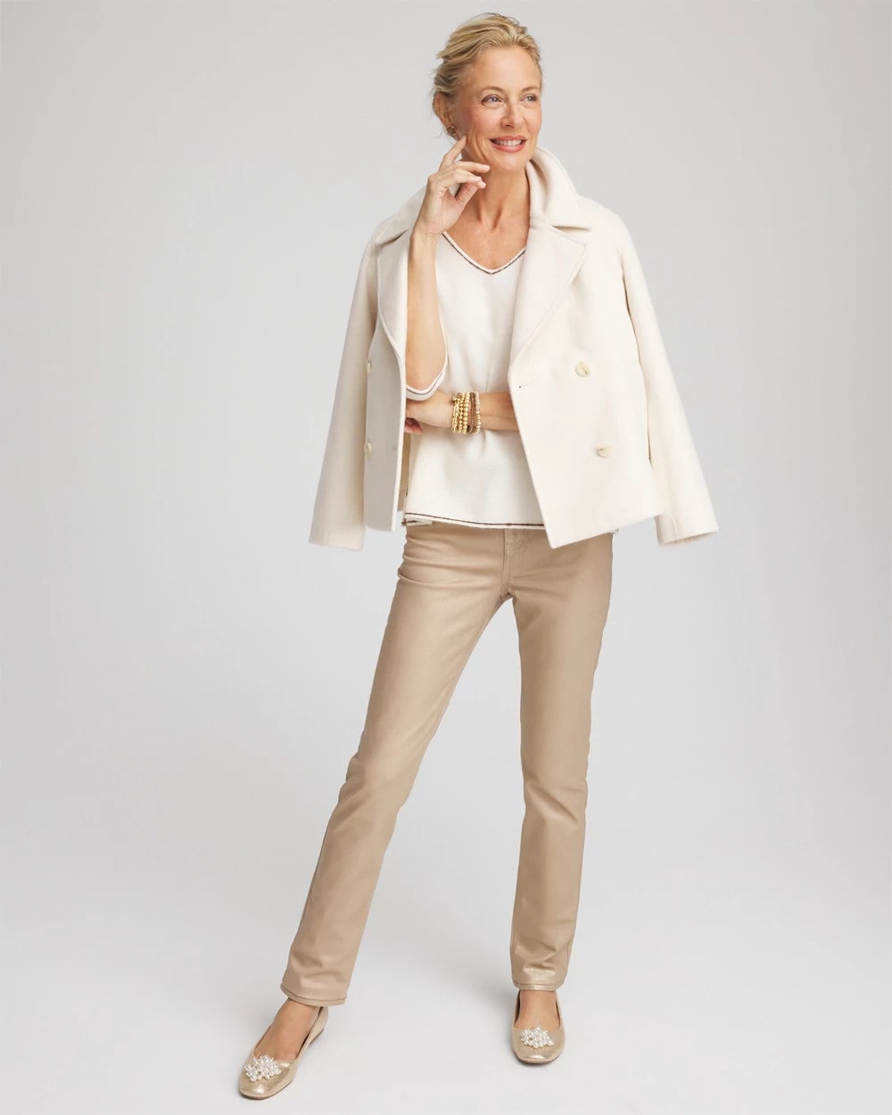Chico's Everyday | Contrast Stitch V-Neck Sweater