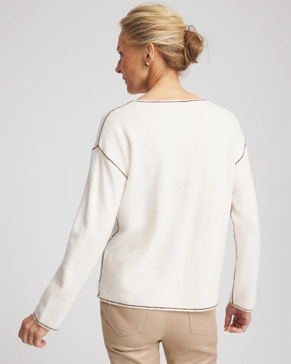 Chico's Everyday | Contrast Stitch V-Neck Sweater