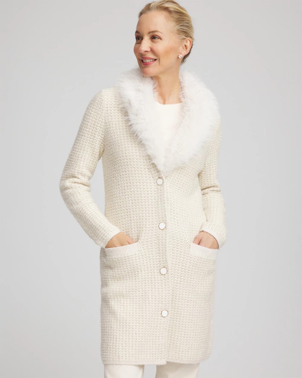 Chico's Customer Favorite | Fur Trim Cardigan