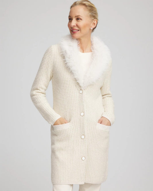 Chico's Customer Favorite | Fur Trim Cardigan