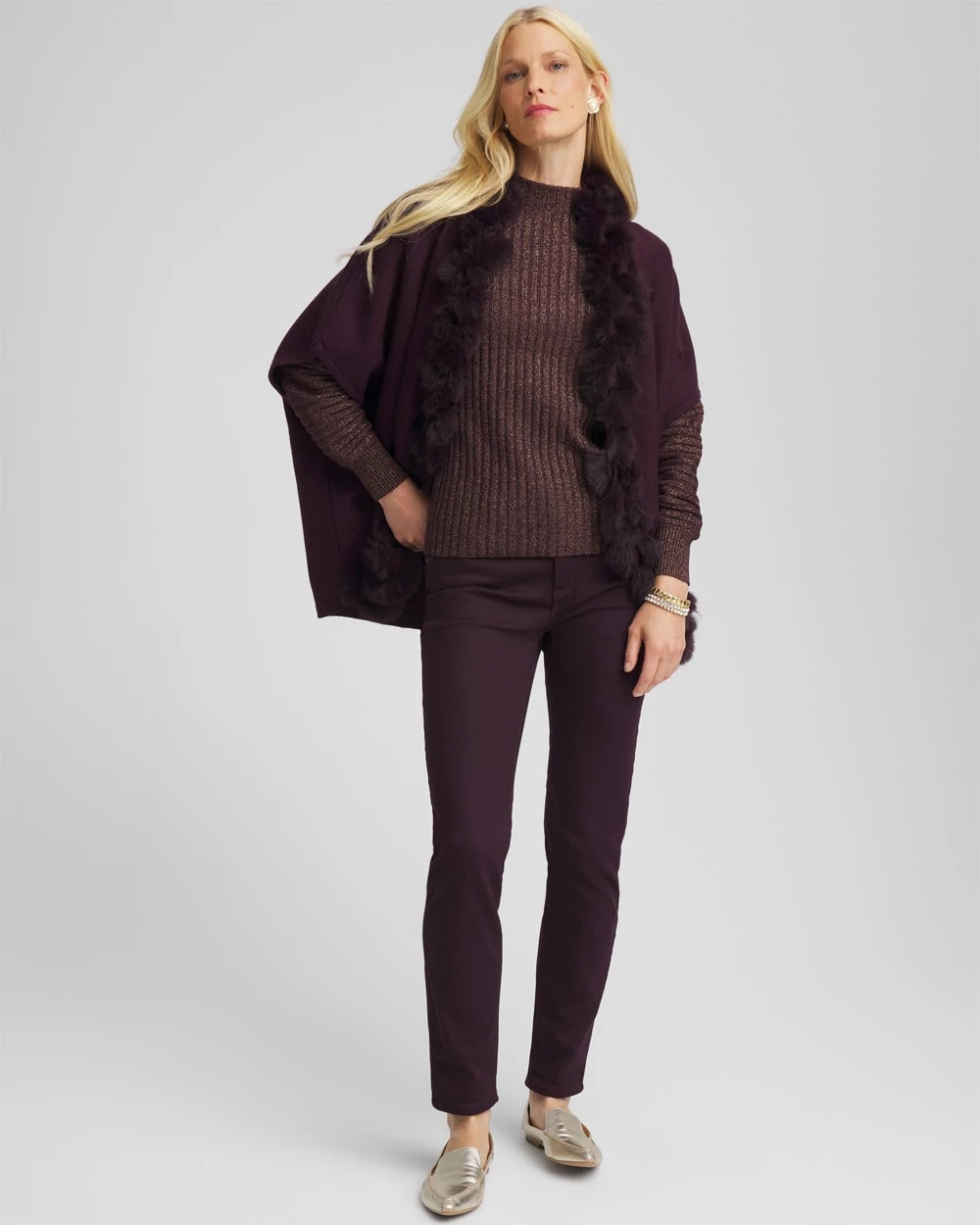 Chico's Quality | Metallic Ribbed Pullover