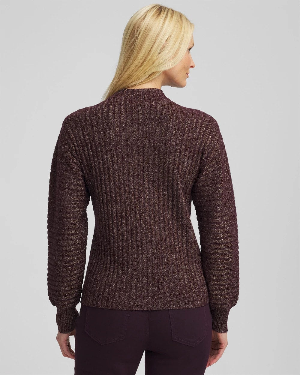 Chico's Quality | Metallic Ribbed Pullover
