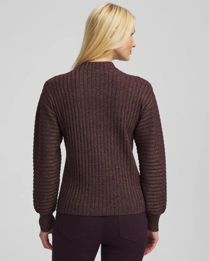 Chico's Quality | Metallic Ribbed Pullover