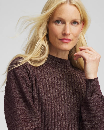 Chico's Quality | Metallic Ribbed Pullover