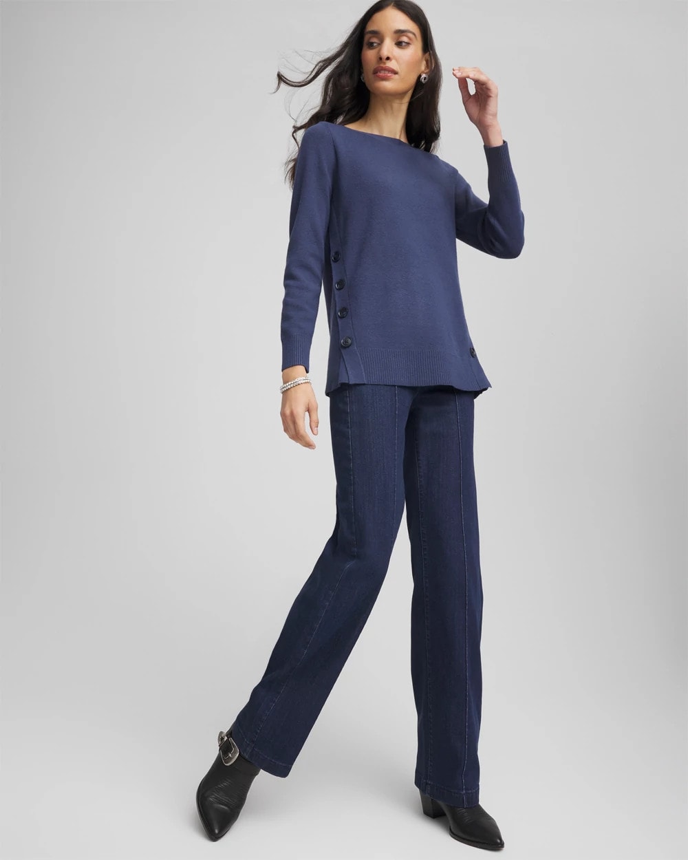 Chico's Essential | Button Tunic Sweater