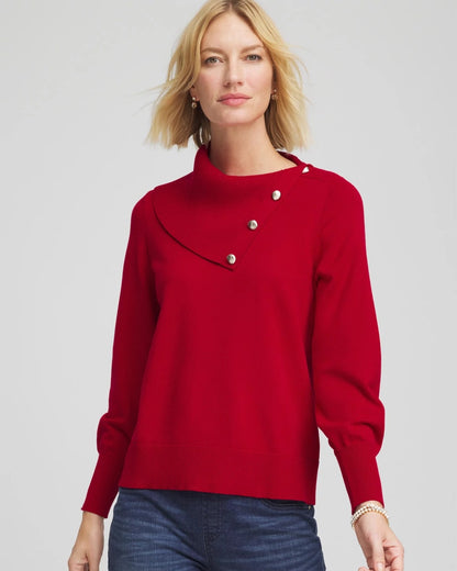 Chico's New | Button Envelope Neck Sweater