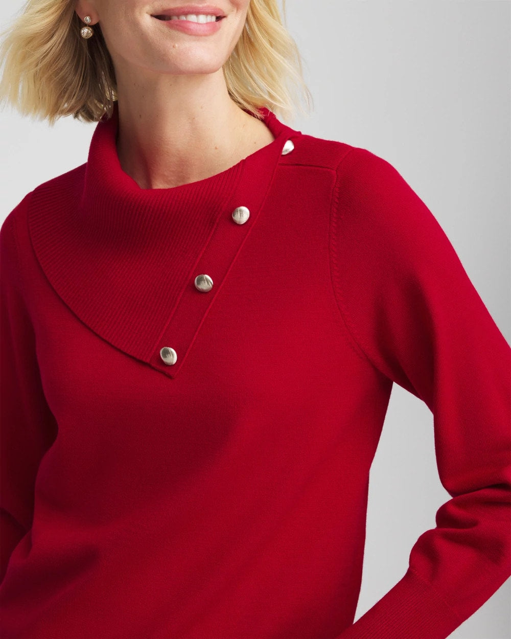 Chico's New | Button Envelope Neck Sweater