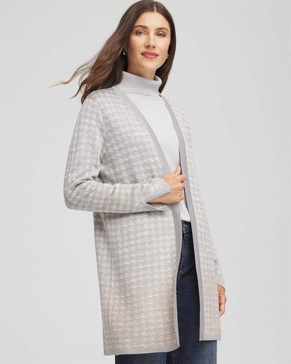 Chico's Premium | Metallic Herringbone Cardigan