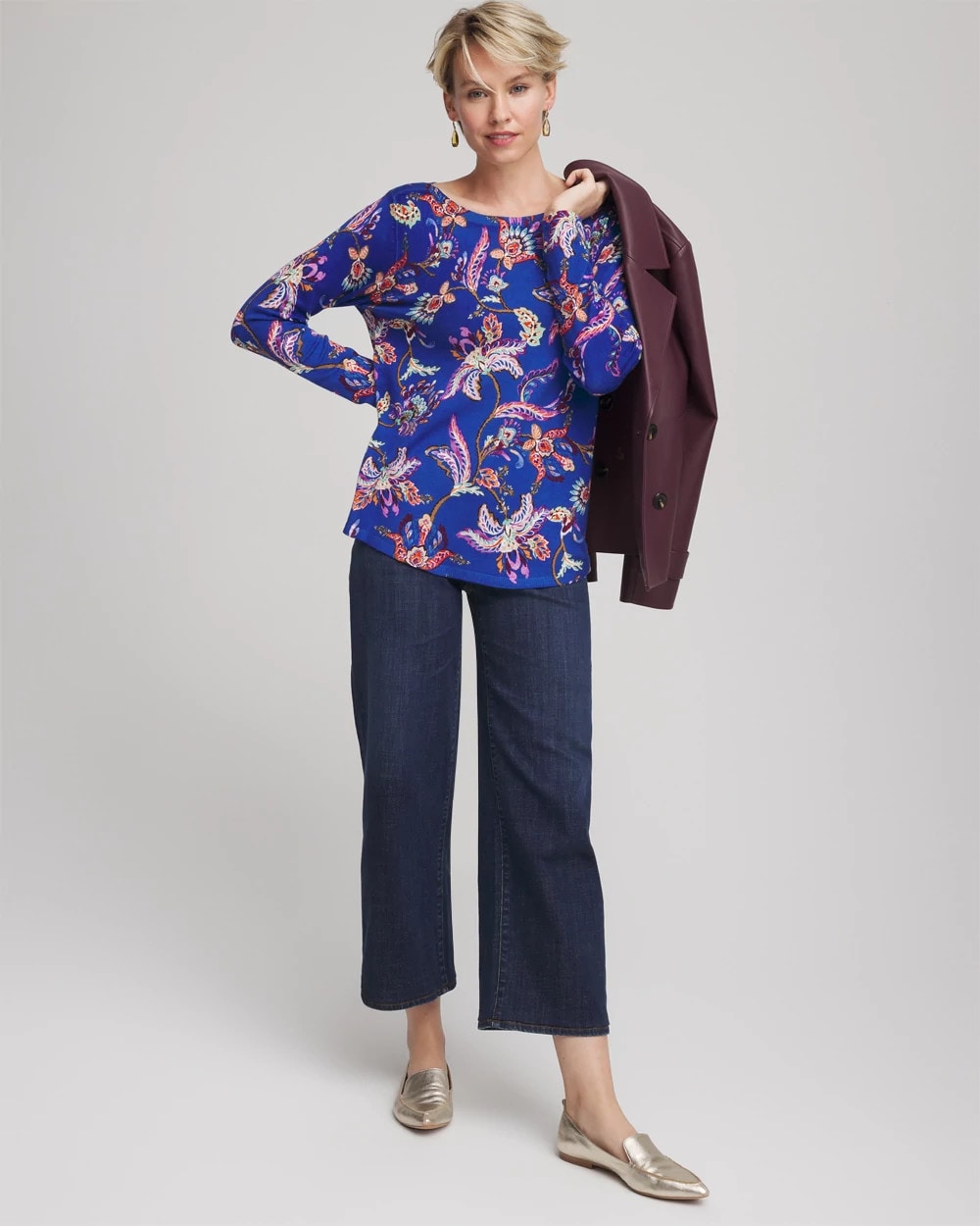 Chico's Recommended | Ella Boatneck Printed Pullover Sweater
