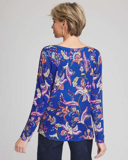 Chico's Recommended | Ella Boatneck Printed Pullover Sweater