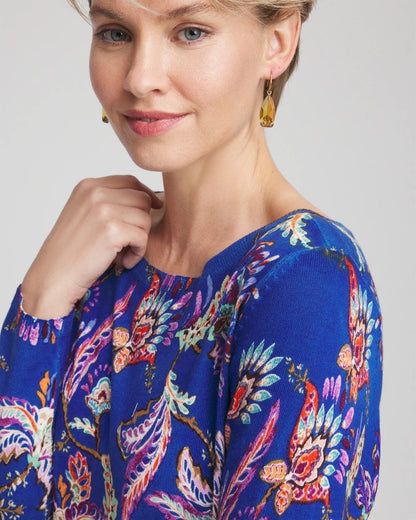 Chico's Recommended | Ella Boatneck Printed Pullover Sweater