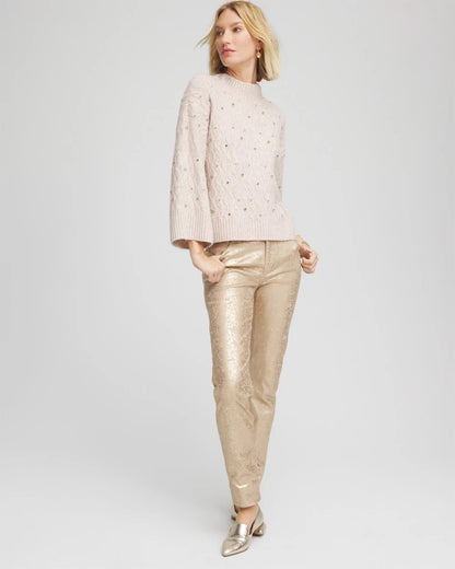 Chico's Smart Buy | Sequined Cable Knit Sweater