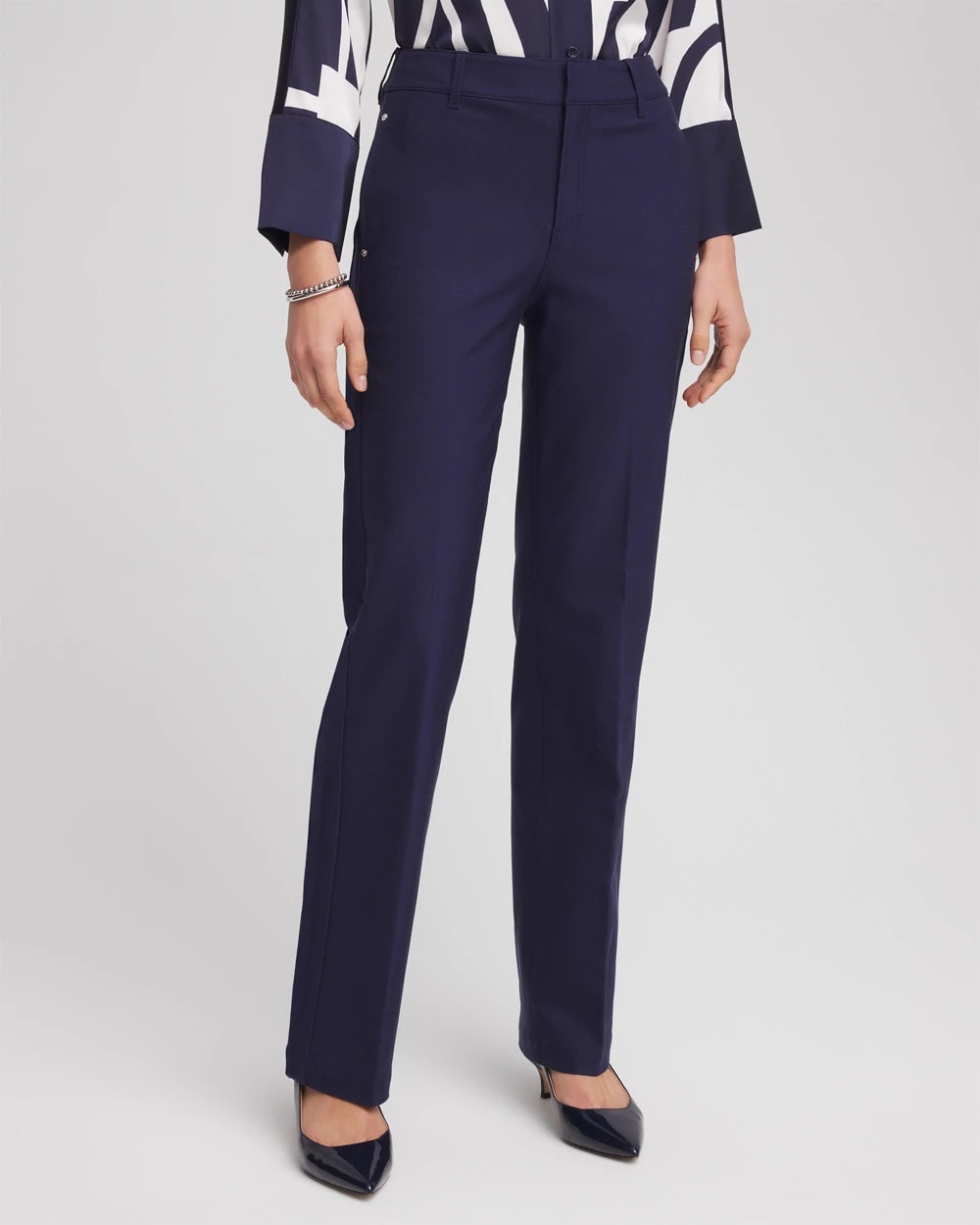 Chico's Great Value | Cotton Straight-Leg Trousers
