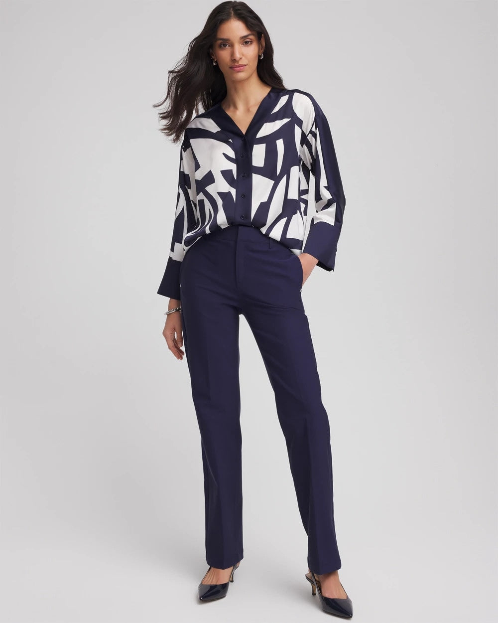 Chico's Great Value | Cotton Straight-Leg Trousers