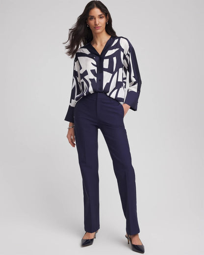 Chico's Great Value | Cotton Straight-Leg Trousers