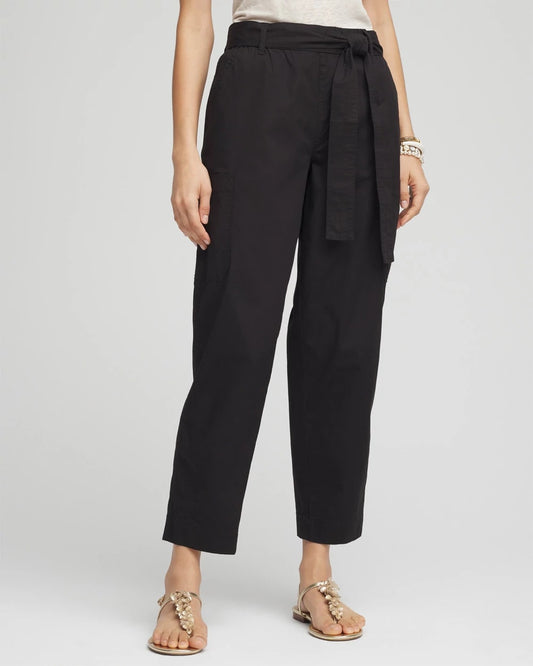Chico's Trusted | Poplin Pull-On Tapered-Leg Cropped Pants