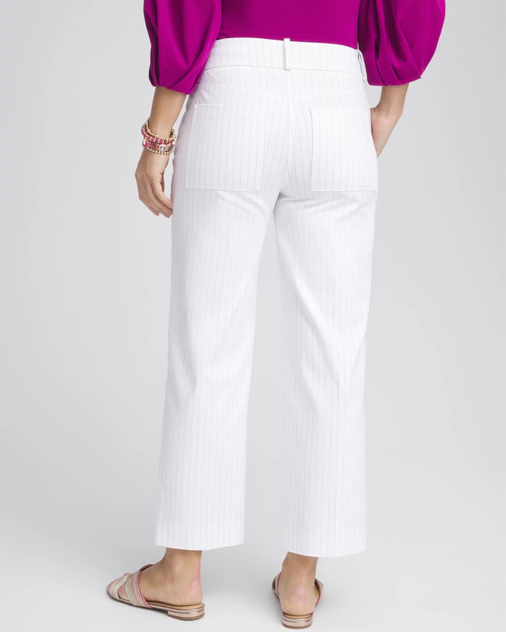 Chico's Essential | Striped Straight-Leg Cropped Pants