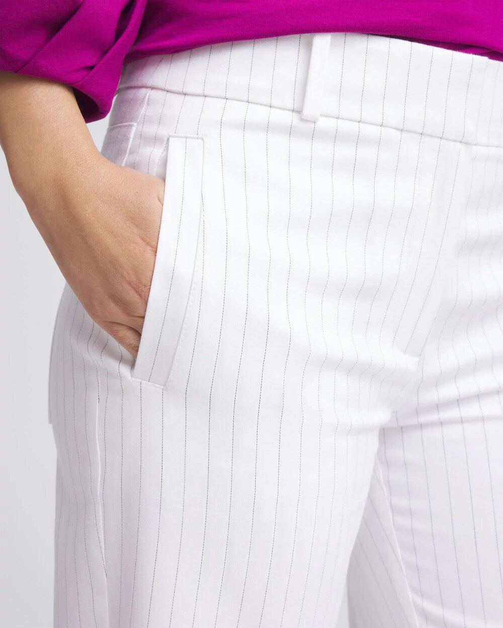 Chico's Essential | Striped Straight-Leg Cropped Pants