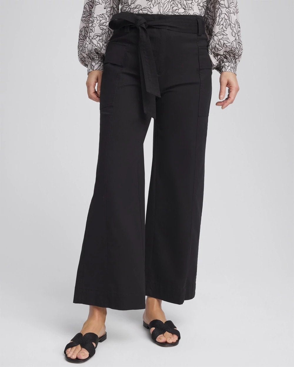 Chico's Classic | Belted Twill Utility Cropped Pants