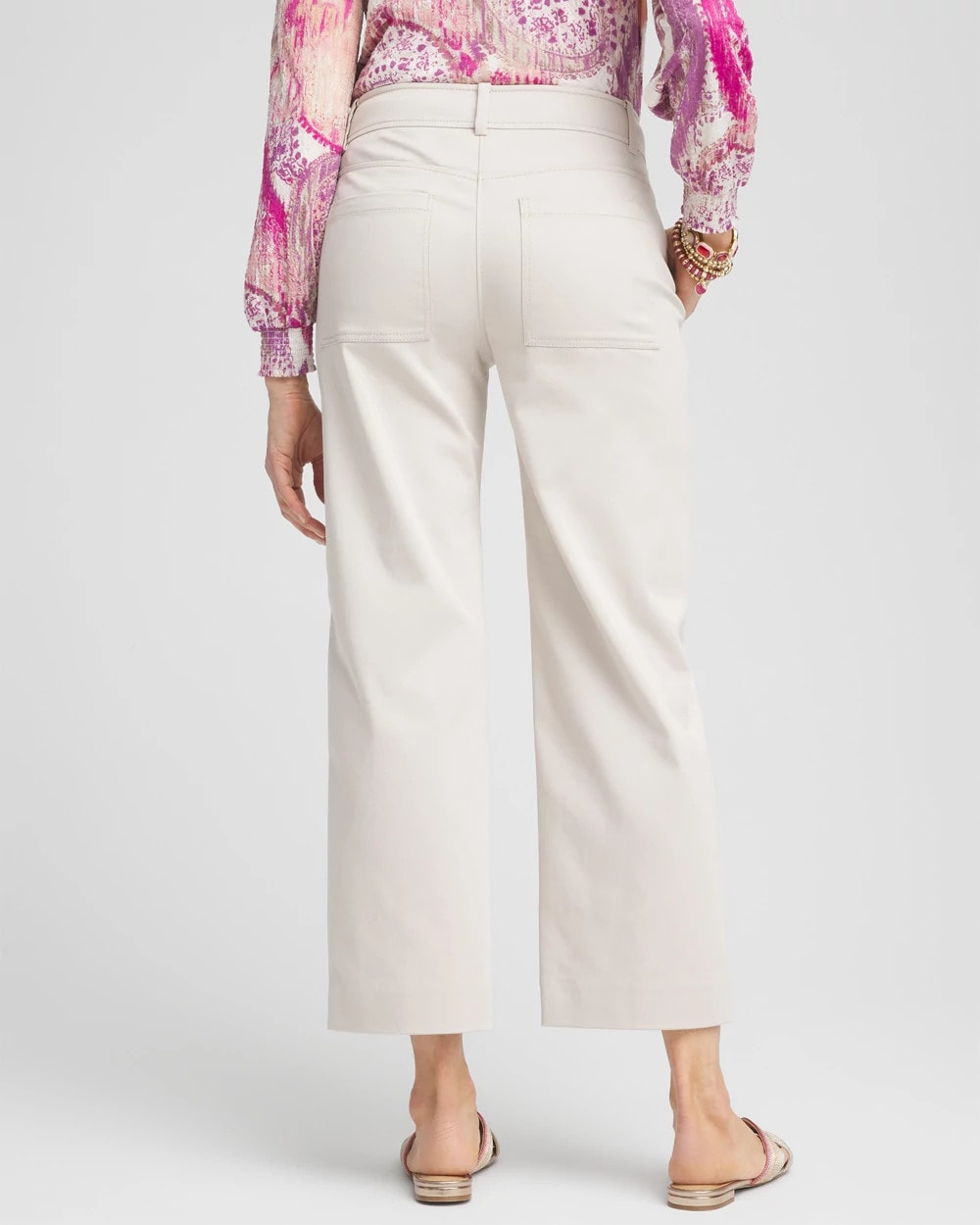 Chico's Discount | Stretch Sateen Straight Cropped Pants