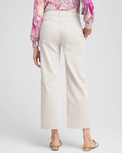 Chico's Discount | Stretch Sateen Straight Cropped Pants