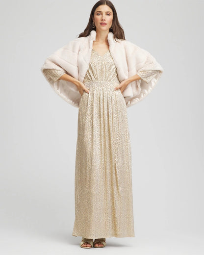 Chico's Trending | Metallic Knit Pleated Maxi Dress