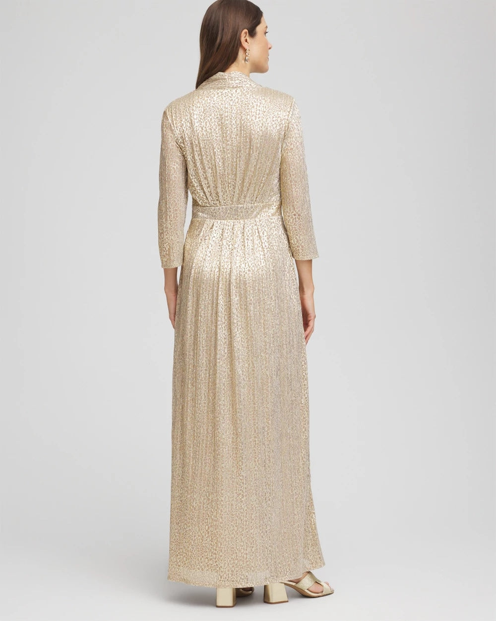 Chico's Trending | Metallic Knit Pleated Maxi Dress