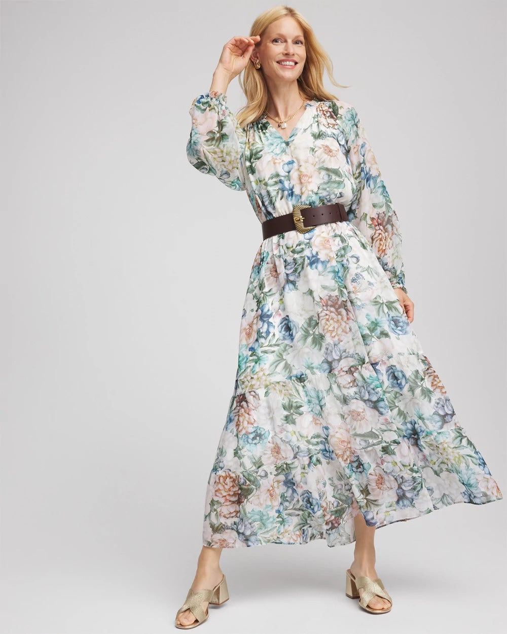 Chico's Sale | Georgette Tie-Front Maxi Dress