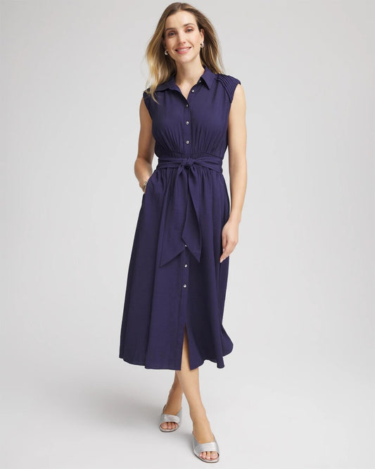 Chico's Classic | Smocked-Waist Shirtdress