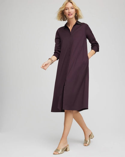 Chico's Quality | Sequin Collar Midi Shirtdress