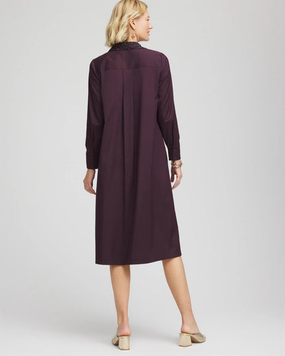 Chico's Quality | Sequin Collar Midi Shirtdress