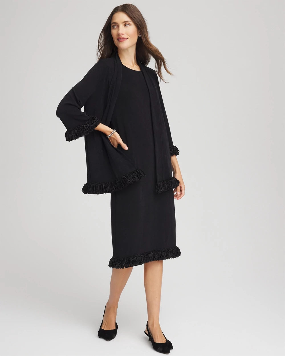 Chico's Exclusive | Travelers™ Fringe Hem Tank Dress