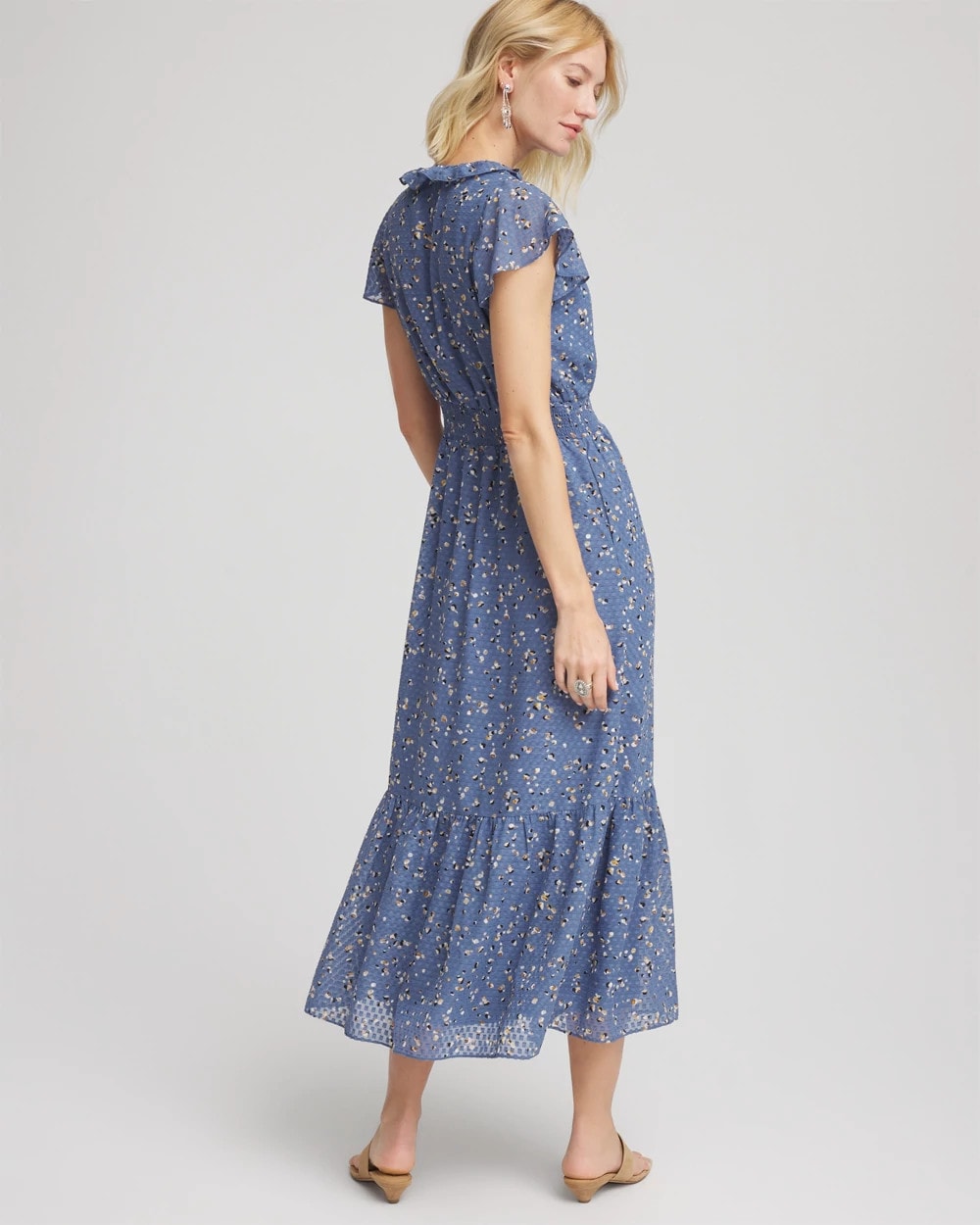 Chico's Special Offer | Textured Ruffled-Placket Maxi Dress