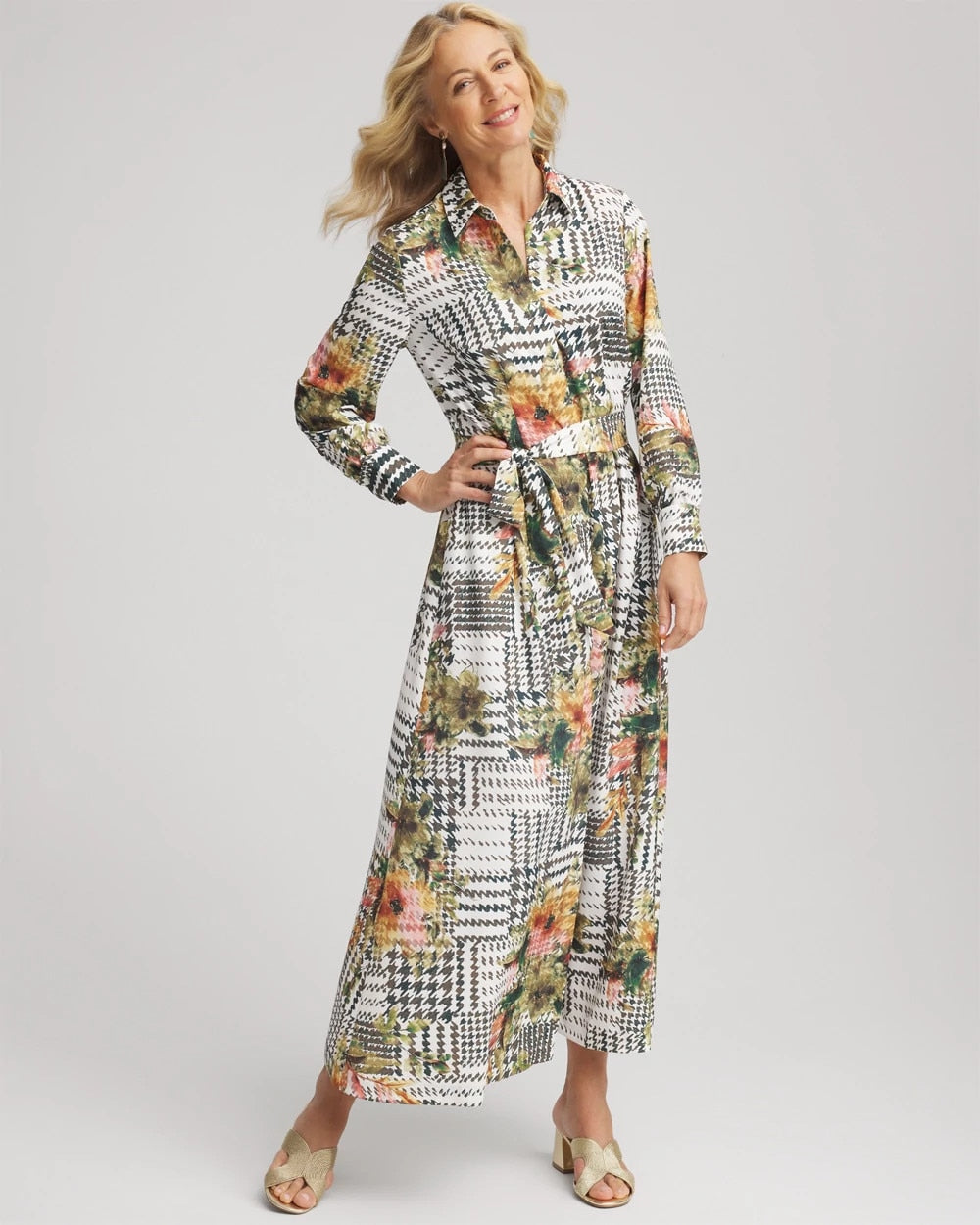 Chico's Special Offer | Artisanal Floral Print  Maxi Shirtdress