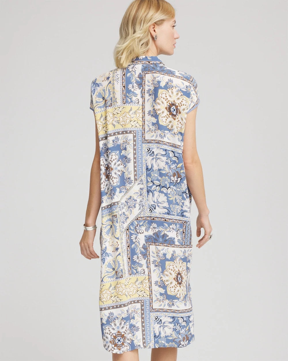 Chico's Premium | Floral Patchwork Short Shirtdress