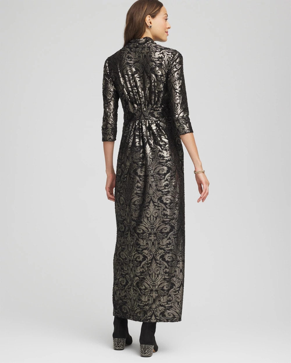 Chico's Special Offer | Foiled Knit Pleated Maxi Dress