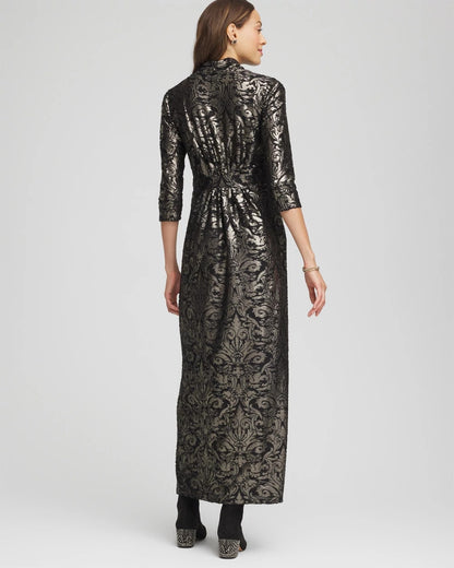 Chico's Special Offer | Foiled Knit Pleated Maxi Dress