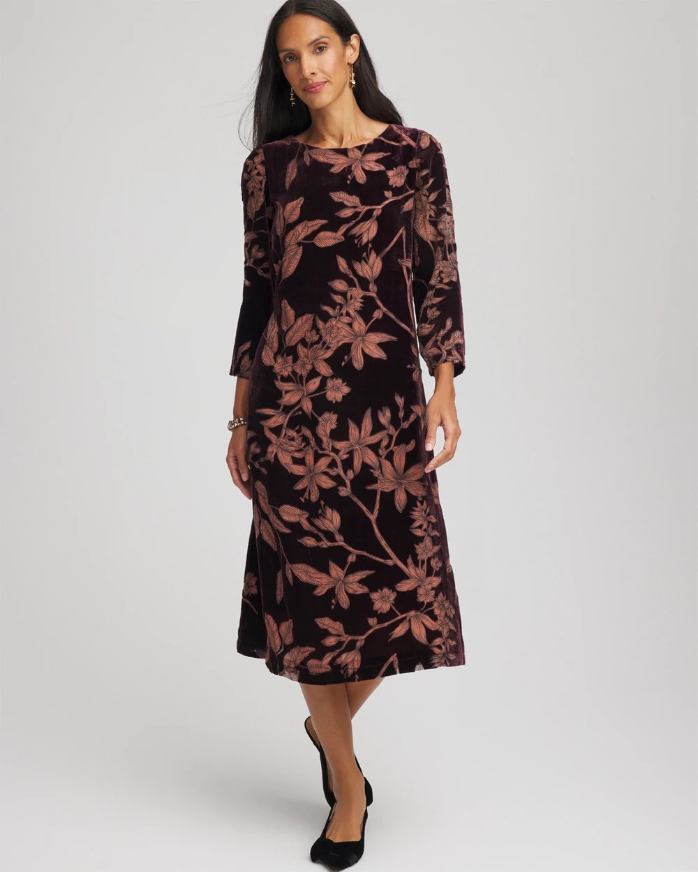 Chico's Sale | Burnout Velvet Midi Dress