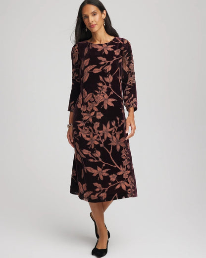 Chico's Sale | Burnout Velvet Midi Dress