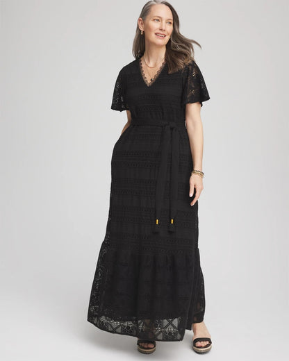 Chico's Premium | Petite Crochet-Lace Maxi Dress