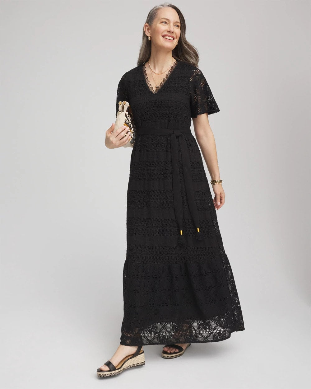 Chico's Premium | Petite Crochet-Lace Maxi Dress